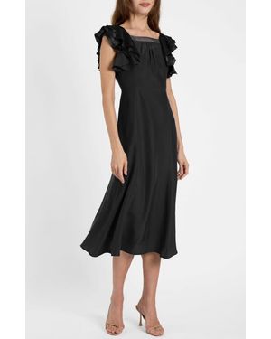 Santorelli Yeda Fit And Flare Midi Dress - Black
