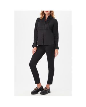 Trina Turk Delancey Tuxedo Button Up Top - Black