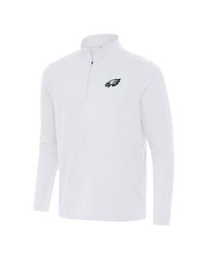 Antigua Philadelphia Eagles Intent Quarter-Zip Pullover Top - White