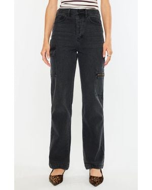 Kancan Semarea Ultra High Rise 90's Straight Leg Jeans - Black