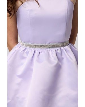 Un Deux Trois Stretchy Glitter Rhinestone Belt - Purple