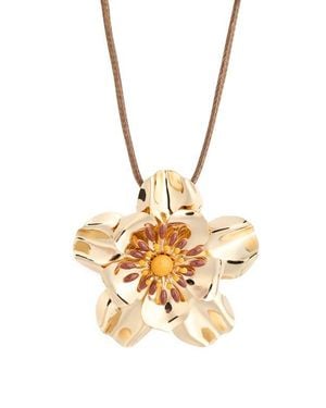 BP. Floral Pendant Necklace - Metallic