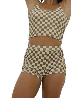 Geode Swimwear Myrtle High Waisted Shorts - White