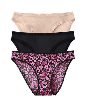 On Gossamer 3-Pack Mesh Hip Bikinis - Pink