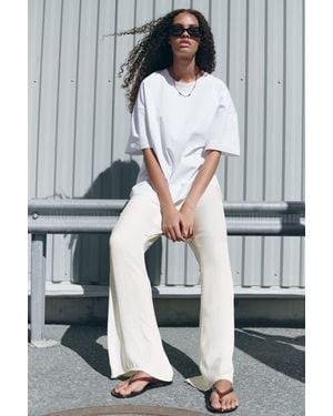 H&M Flared Satin Pants - Gray
