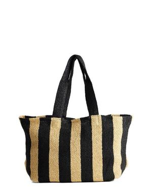 TOPSHOP Selia Stripe Straw Tote - Brown