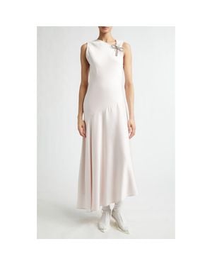 Jil Sander Draped Asymmetric Crepe Back Satin Dress - Pink