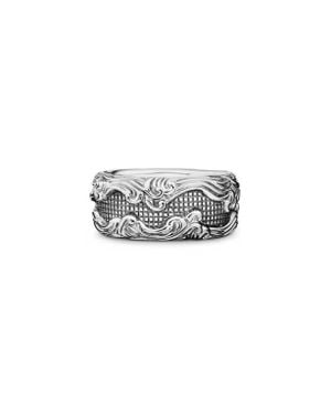 David Yurman Waves Wide Band Ring - Metallic