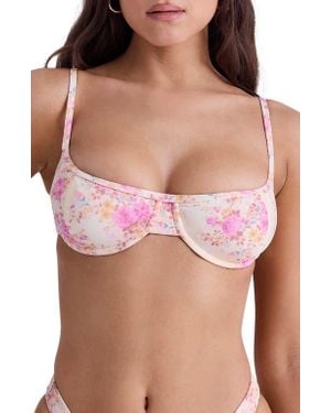 House Of Cb Antibes Floral Underwire Bikini Top - Pink
