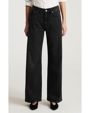 Mavi Florida Mid Rise Wide Leg Jeans - Black