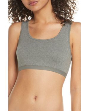 Felina Scoop Neck Knit Bralette - Gray