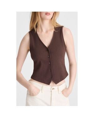 Madewell Rib V-Neck Vest - Brown