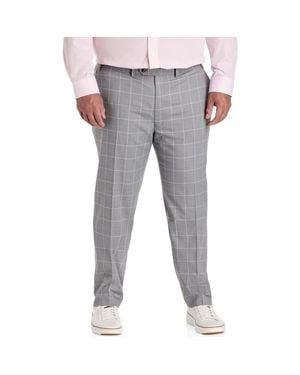 Michael Kors Big & Tall Windowpane Suit Pants - Gray