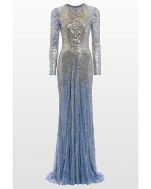 Jenny Packham Wiona Sequin-Embellished Gown - Blue
