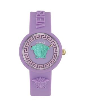Versace Kids' Medusa Pop Silicone Strap Watch, 32Mm - Purple