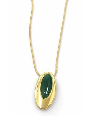 Argento Vivo Oval Statement Pendant Necklace - White