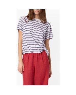 Cami NYC Mattea Faux Pearl Trim Pima Cotton T-Shirt - Red
