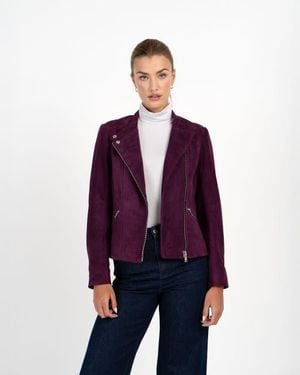 Kettlewell Hudson Suede Biker Jacket - Purple