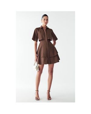 Willa Hugh Layered Dress - Brown