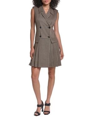 KARL LAGERFELD Metallic Pleated Sleeveless Dress - Multicolor