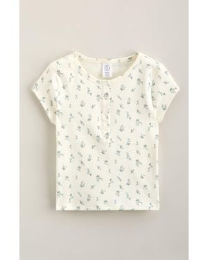 Treasure & Bond Kids' Snap Henley T-Shirt - Natural