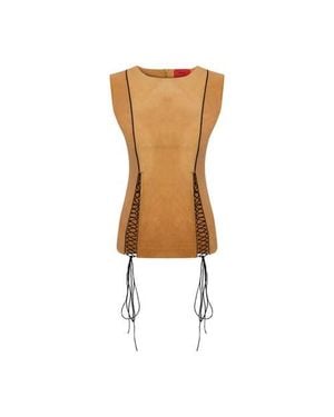 Pcfg Cotton Top With Slit Detail - Metallic