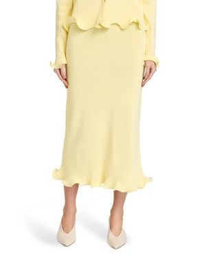Wayf Isla Ruffle Hem Sweater Skirt - Yellow