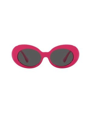 Versace 54Mm Irregular Oval Sunglasses - Red