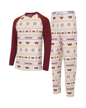Concepts Sport Burgundy Washington Commanders Tinsel Raglan Long Sleeve T-Shirt & Pants Sleep Set - Red