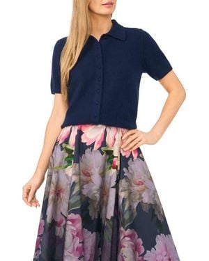 Ted Baker Short Sleeve Polo Sweater - Blue