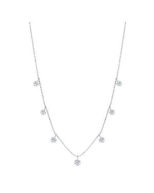Graziela Medium Floating Diamond Necklace - Metallic