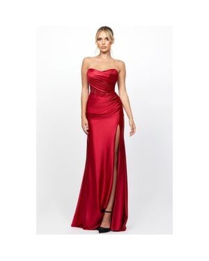 Bariano Aurdrey Strapless Corset Gown - Red