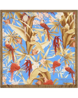 Robert Talbott York Tropical Floral Pocket Square - Blue