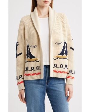 The Great The Sailboat Lodge Shawl Collar Cardigan - Natural