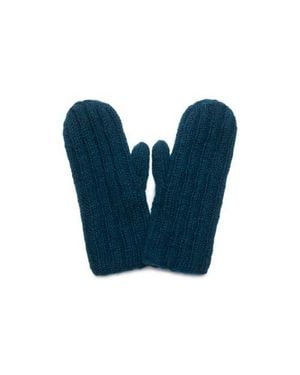 feel good Artisan Hand-Knit Denali Ribbed Mitten - Blue