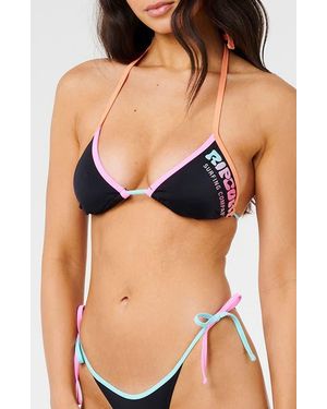 Rip Curl Surf Puff Triangle Bikini Top - Black