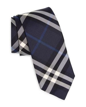 Burberry Manston Check Silk Tie - Blue