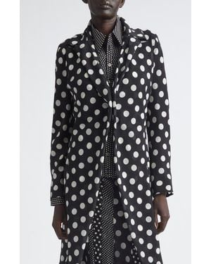 Junya Watanabe Polka Dot Georgette Cutaway Jacket - Black