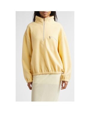 Rier Wool Fleece Half Zip Sweatshirt - Yellow
