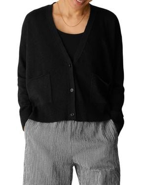 Eileen Fisher Organic Cotton & Organic Linen Cardigan - Black
