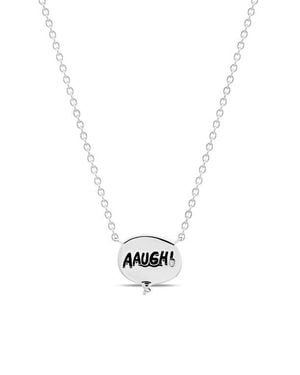 Crislu X Peanuts Aaugh! Thought Bubble Pendant Necklace - White