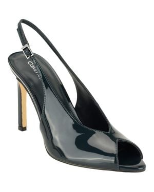 Calvin Klein Dorris Faux Leather Peep Toe Pump - Black