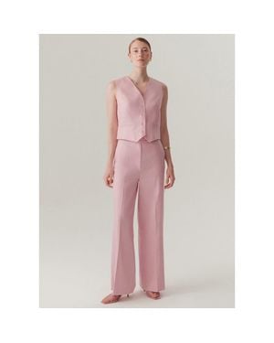Exquise Nevaeh Fit Linen Pants - Pink