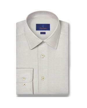 green emerald velvet dress Blue & Green Fine Check Dress Shirt main image 0