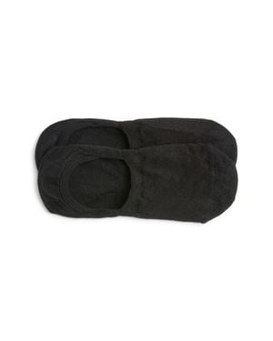 Pantherella Sirocco Linen & Cotton Blend No-Show Socks - Black