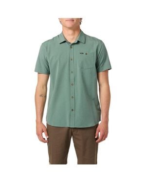 O'neill Sportswear Heathered Short Sleeve Button-Up Shirt - Green