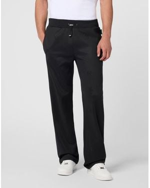 Philipp Plein Tracksuit Pants Monogram Stones Monogram - Black