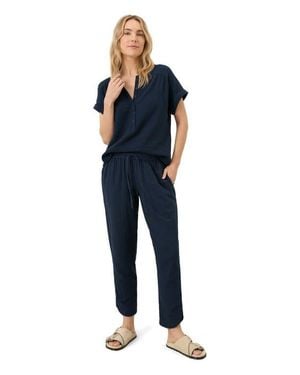 Pact Organic Cotton Coastal Double Gauze Tapered Pull-On Pant - Blue