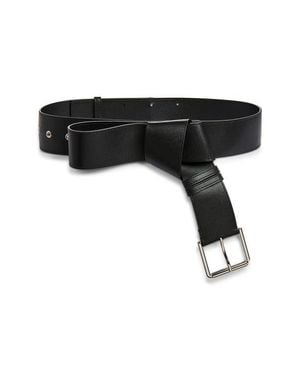 Givenchy Windsor Knot Leather Belt With Buckle - Black