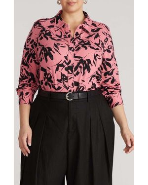 UNIVERSAL STANDARD Elbe Button-Up Shirt - Red